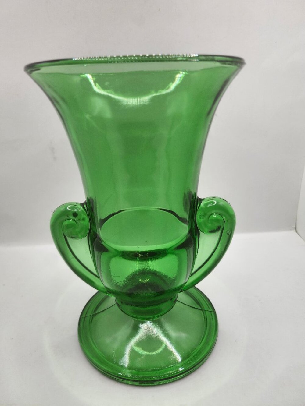 Vintage Fostoria Emerald Green Glass Vase